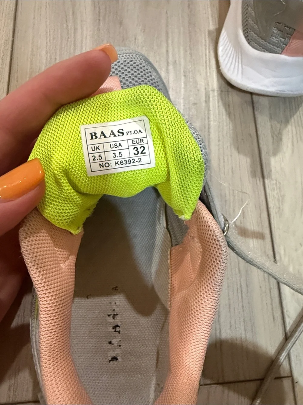Kids Gray and Pink Sneakers with Neon Accent — Easy Hook-and-Loop Fit